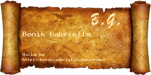 Benik Gabriella névjegykártya