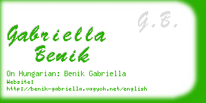 gabriella benik business card